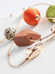 Green Bead Wrapped Long Rope Necklace - Image 4 of 4