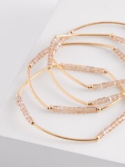 Gold Tone Fine Beaded Stretch Bracelet Pack Made with Recycled Brass - Image 3 of 3