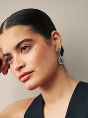 Burnished Silver Teardop Earrings Made with Recycled Zinc - Image 1 of 3