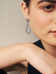 Burnished Silver Teardop Earrings Made with Recycled Zinc - Image 2 of 3