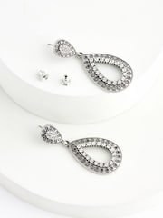 Burnished Silver Teardop Earrings Made with Recycled Zinc - Image 3 of 3