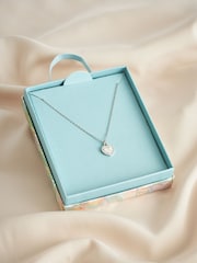Silver Tone Heart Initial Necklace - Image 5 of 5