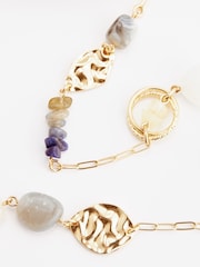 Blue/Gold Tone Long Necklace - Image 2 of 2
