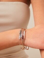 Pink Fine Beaded Stretch Bracelet Pack Made with Recycled Brass - Image 1 of 3