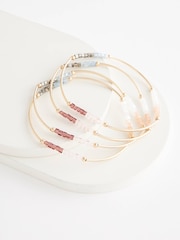 Pink Fine Beaded Stretch Bracelet Pack Made with Recycled Brass - Image 2 of 3