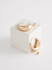 Gold Tone Chunky Oval Hoops Earrings - Image 1 of 1