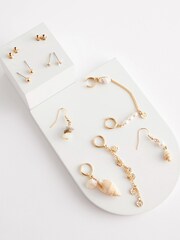 Gold Tone Real Shell Mismatched Earring Pack - Image 3 of 3
