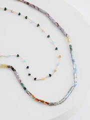 Multi Colour Two Layer Sunset Necklace - Image 1 of 2