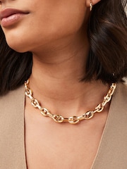 Gold Tone Chain Link Choker Necklace - Image 1 of 4