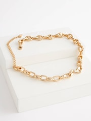 Gold Tone Chain Link Choker Necklace - Image 3 of 4