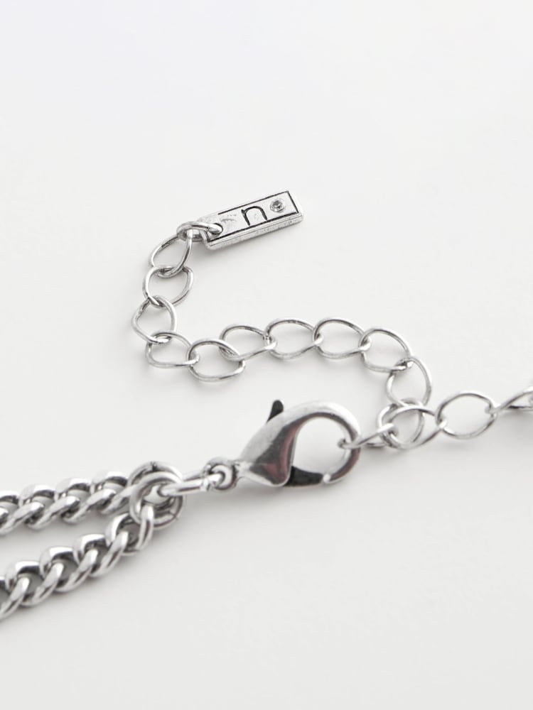 Burnished Silver Statement Layered Boho Necklace - Image 3 of 3