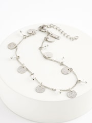Silver Tone Disc Anklet - Image 1 of 4