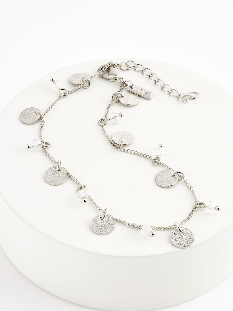 Silver Tone Disc Anklet - Image 1 of 4