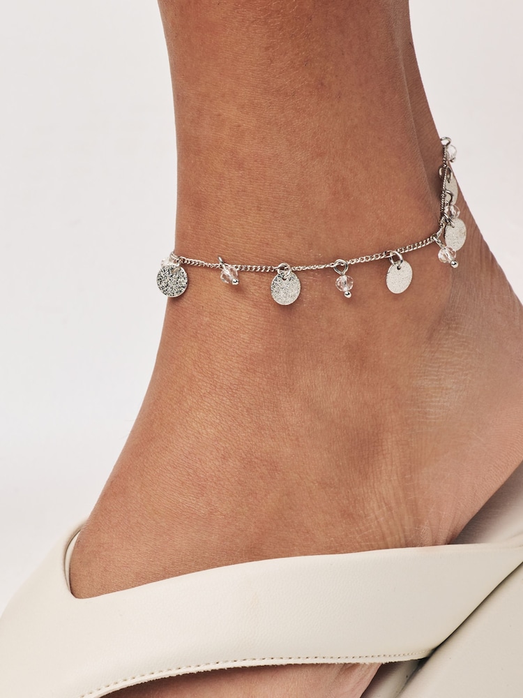 Silver Tone Disc Anklet - Image 4 of 4