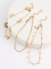 Gold Tone Butterfly Anklet - Image 1 of 2