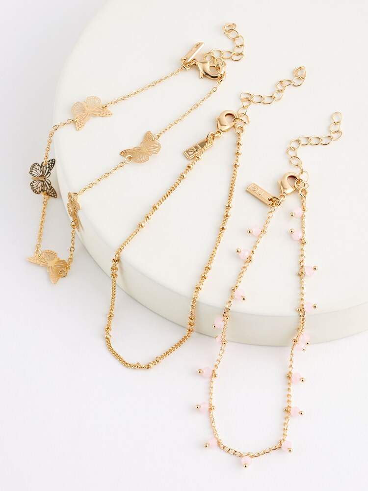 Gold Tone Butterfly Anklet - Image 1 of 2