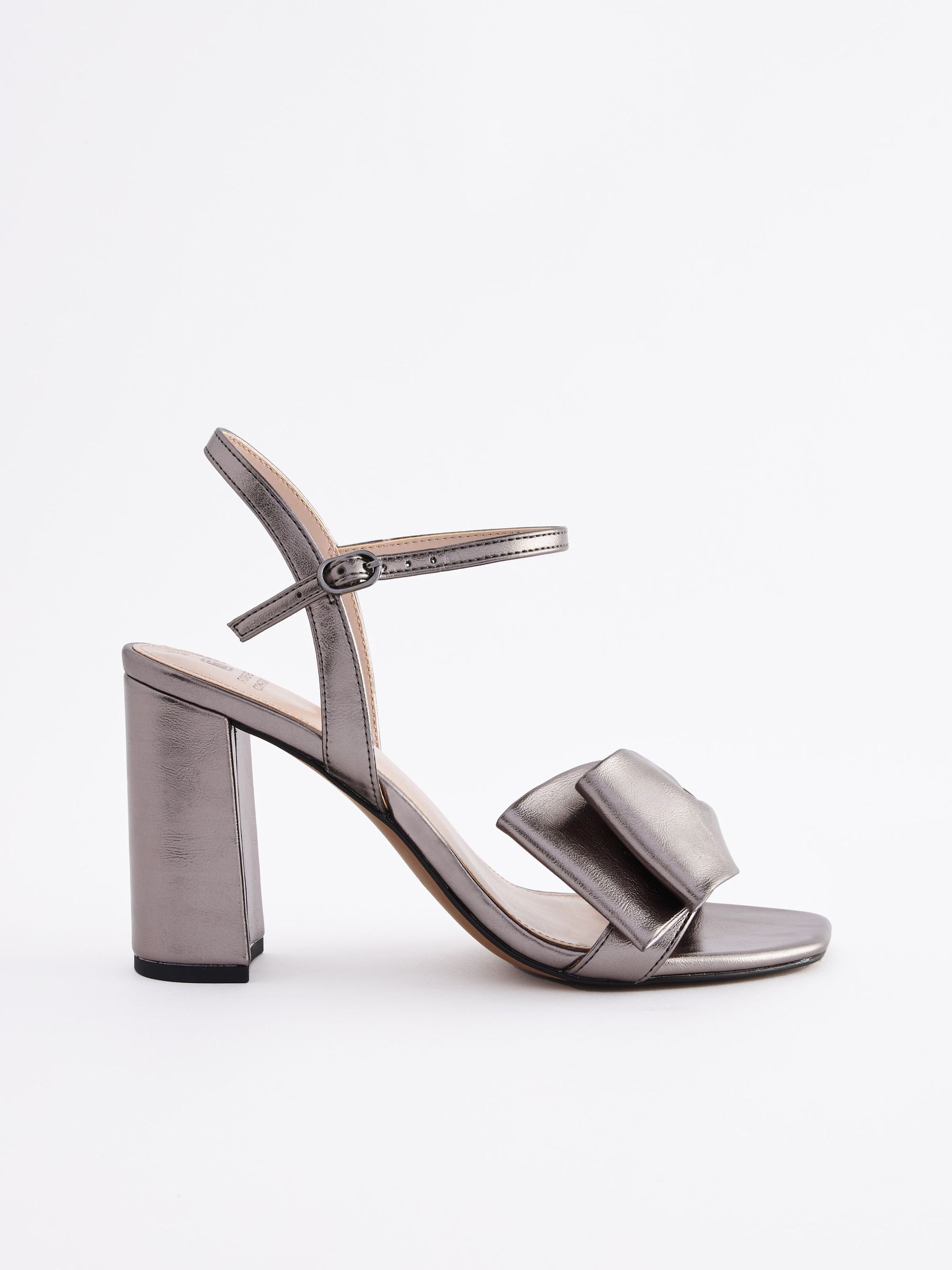 Buy Pewter Forever Comfort Bow Block Heel Sandals from Next