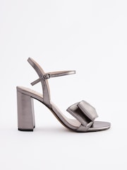 Pewter Forever Comfort Bow Block Heel Sandals - Image 4 of 7
