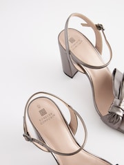 Pewter Forever Comfort Bow Block Heel Sandals - Image 6 of 7