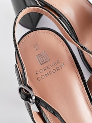 Black Forever Comfort Bow Block Heel Sandals - Image 8 of 8