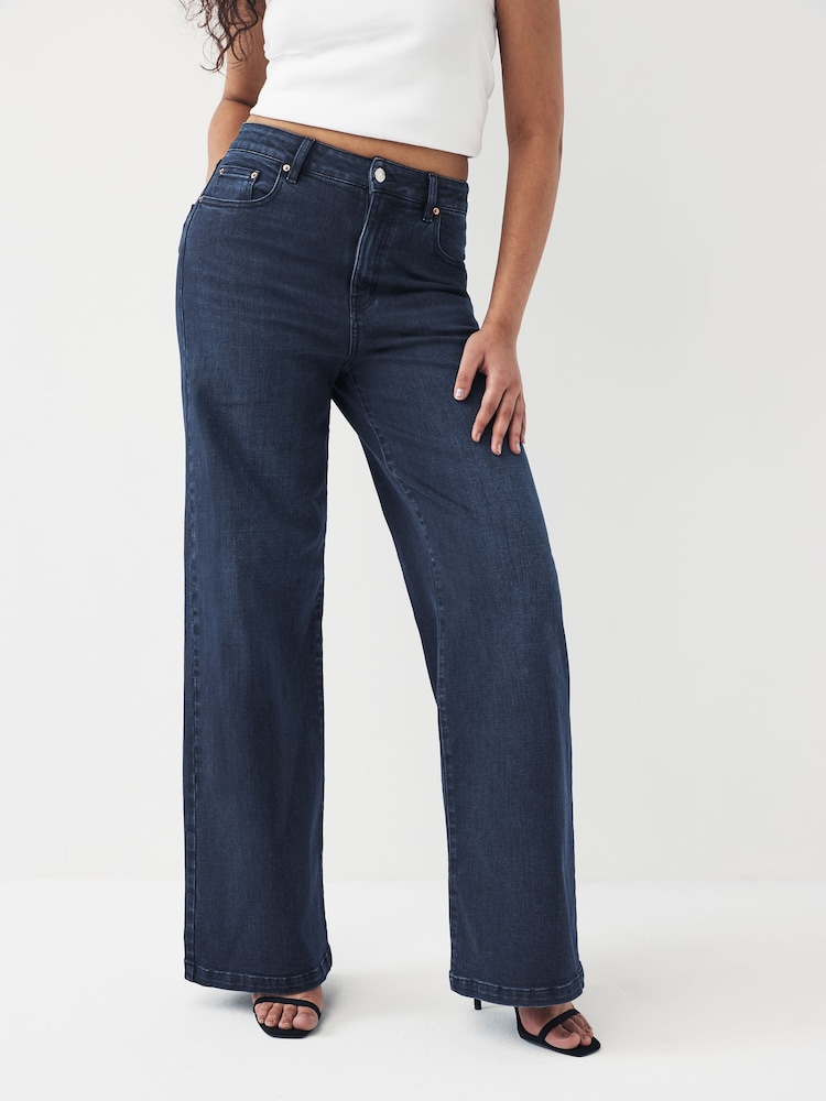 Inky Blue Hourglass Wide Leg Jeans - Image 1 of 9
