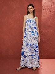 White/Blue Premium Maxi Dress - Image 2 of 6