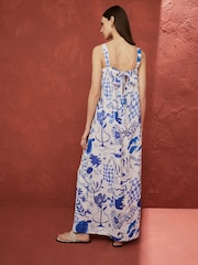 White/Blue Premium Maxi Dress - Image 3 of 6