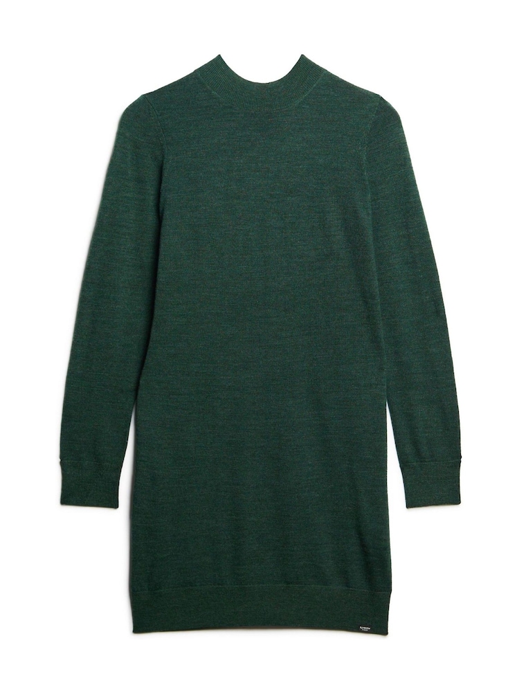 Superdry Green Merino Knit Dress - Image 5 of 7