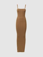 Good American Tan Good American Plisse Maxi Dress - Image 2 of 5