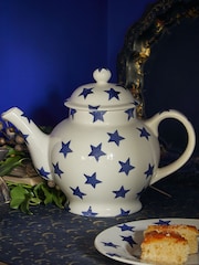 Emma Bridgewater Cream Blue Star Mug & Teapot Boxed - Image 1 of 2