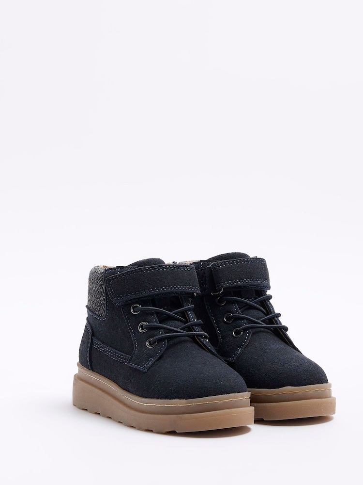 River Island Blue Navy Smart Boots - Image 2 of 5