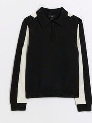 River Island Black Chrome Boys Mono Blocking Polo Shirt - Image 3 of 6