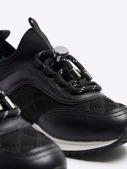 River Island Black Girls Quilted Runner Trainers - Image 4 of 5