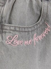 River Island Grey Girls Heart Pocket Paperbag 100% Cotton Jeans - Image 4 of 5