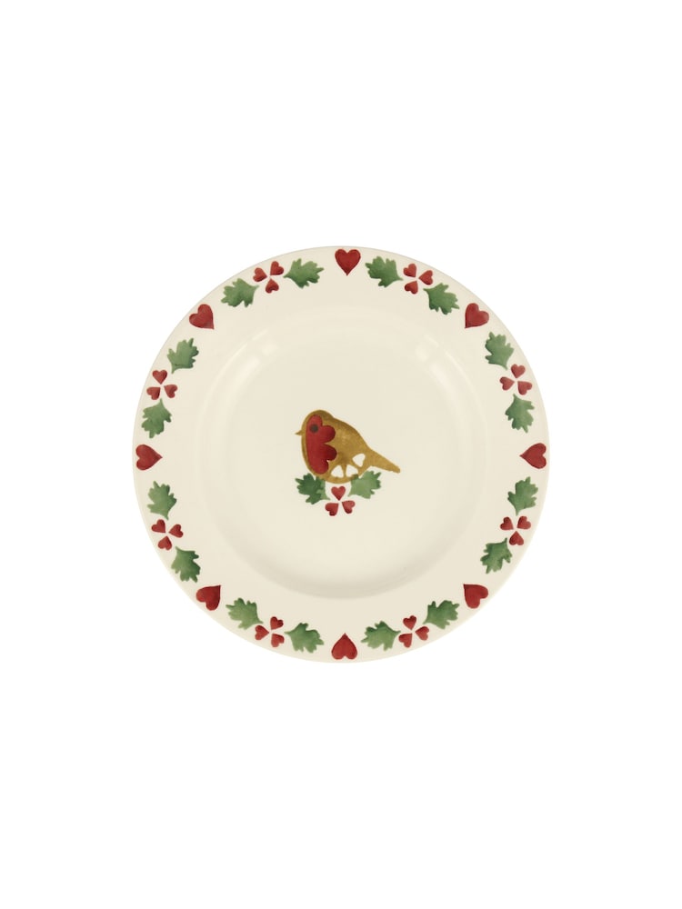 Emma Bridgewater Cream Christmas Joy Robin 6 1/2 Inch Plate - Image 1 of 1