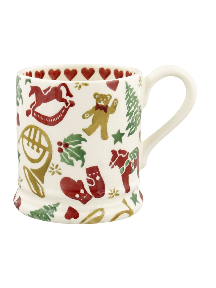 Emma Bridgewater Cream Christmas Celebration 1/2 Pint Mug - Image 1 of 1