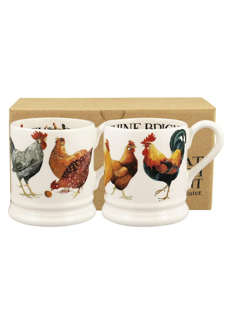 Emma Bridgewater Set of 2 Cream Rise & Shine 1/2 Pint Mugs Boxed - Image 2 of 2