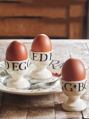 Emma Bridgewater Cream Black Toast set of 3 Egg Cups Boxed - Image 1 of 2