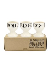 Emma Bridgewater Cream Black Toast set of 3 Egg Cups Boxed - Image 2 of 2