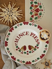 Emma Bridgewater Cream Christmas Joy Mince Pies 8 1/2 Inch Plate - Image 1 of 2