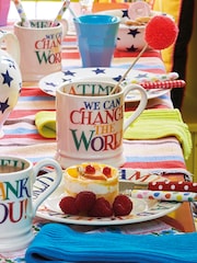 Emma Bridgewater Cream Rainbow toast change the world 1/2 Pint Mug - Image 1 of 5
