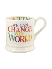 Emma Bridgewater Cream Rainbow toast change the world 1/2 Pint Mug - Image 2 of 5