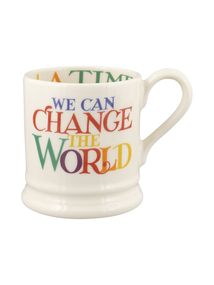 Emma Bridgewater Cream Rainbow toast change the world 1/2 Pint Mug - Image 2 of 5