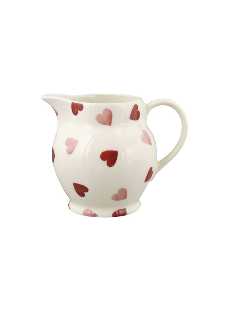 Emma Bridgewater Cream Pink Hearts 1/2 pint Jug - Image 2 of 5