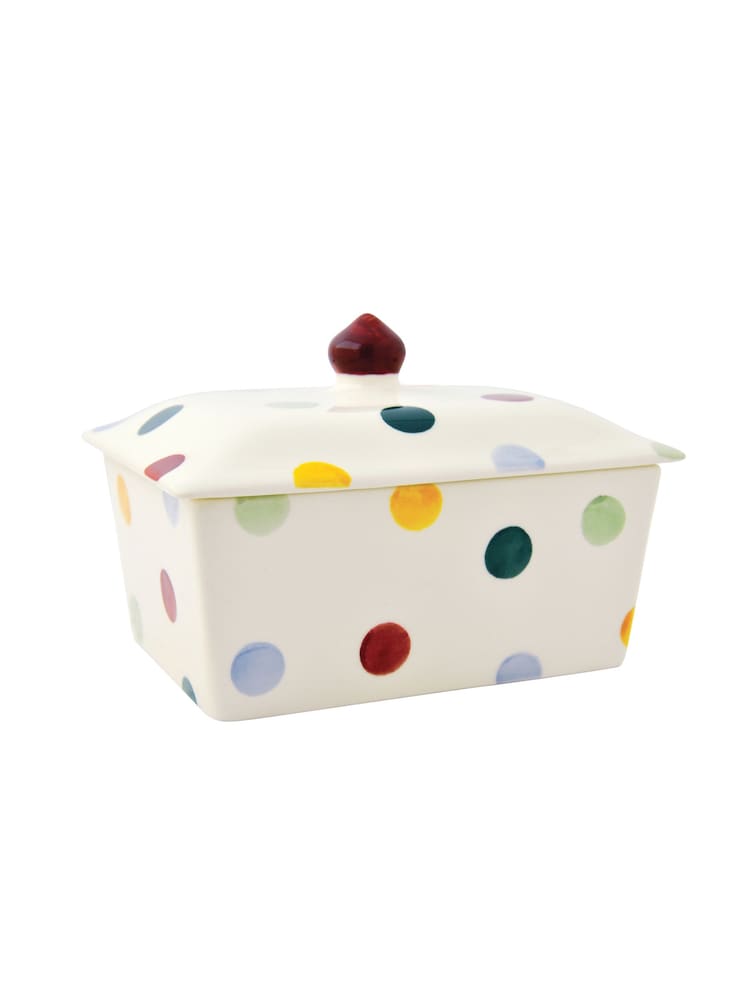 Emma Bridgewater Cream Polka Dot Small Butter Dish - Image 1 of 4