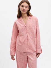 Gap Pink Relaxed Poplin Pyjama Top - Image 1 of 1