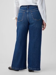 Gap Dark Wash Blue High Waisted Stride Wide-Leg Jeans - Image 8 of 10