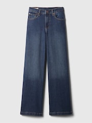 Gap Dark Wash Blue High Waisted Stride Wide-Leg Jeans - Image 9 of 10