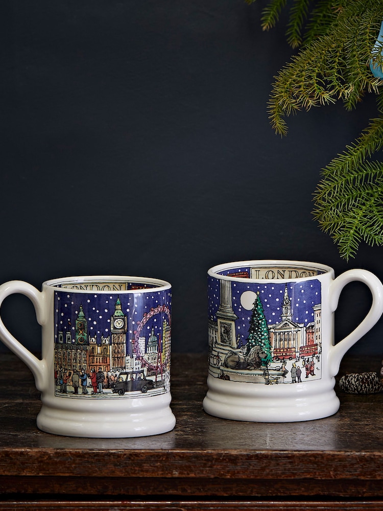 Emma Bridgewater Cream London At Christmas 1/2 Pint Mug - Image 1 of 5