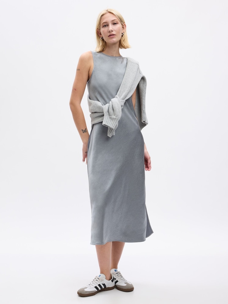 Gap Grey High Neck Midi Dress - Image 1 of 2